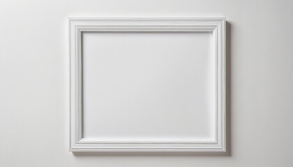 Blank white painting frame isolated on white background