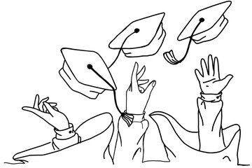 University Graduation celebration with throwing cap