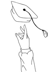 University Graduation celebration with throwing cap