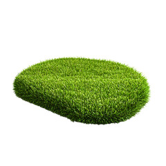3D Rendering of Verdant Grass Turf on Plain White Transparent Background PNG