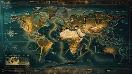 Naklejka premium A detailed map showing the global reach of a new business partnership, symbolizing international cooperation