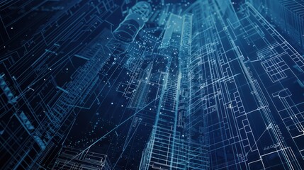 Obraz premium Digital Cityscape: A Futuristic Architectural Vision