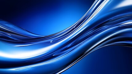Blue Background 3D Glass Curves Gradient Minimalist Design Abstract Shapes Speed Technology High Details Quality