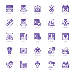 Warehouse icon pack for your website, mobile, presentation, and logo design. Warehouse icon basic line gradient design. Vector graphics illustration and editable stroke.