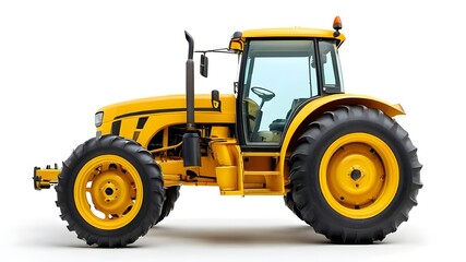 Yellow agricultural tractor