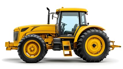 Yellow agricultural tractor