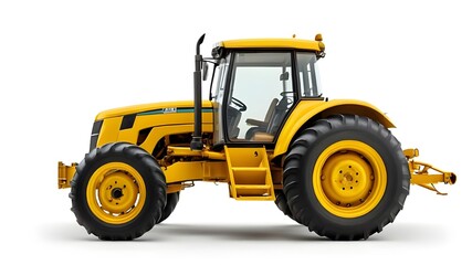 Yellow agricultural tractor
