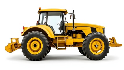 Yellow agricultural tractor