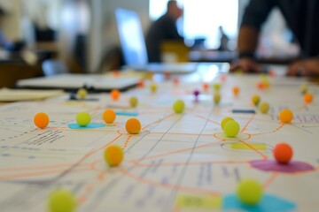 table with bunch of balls on it, task delegation tool streamlines teamwork for maximum efficiency