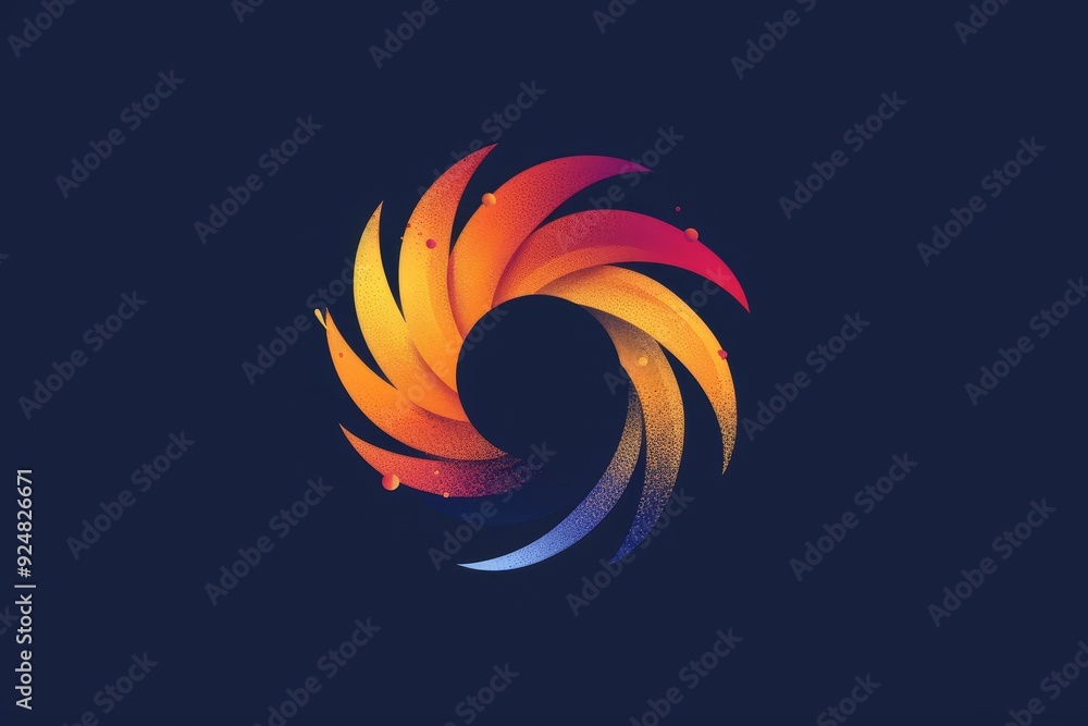 Poster colorful logo with spiral shape, versatile logos designed to be adaptable across different platforms