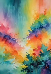 abstract landscapes in bright colors