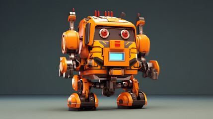 Fototapeta premium Bus robot toy 3d