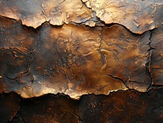 Fototapeta premium Textured Copper Artwork, Metal Wall Painting, Handmade Rustic Decoration
