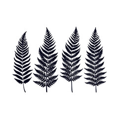 Naklejka premium leaves silhouettes Clip art isolated vector illustration on white background