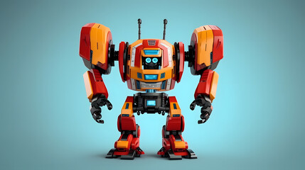 Fototapeta premium Bus robot toy 3d