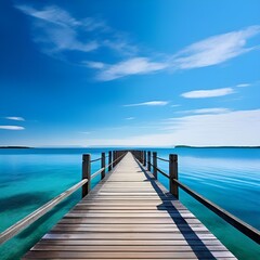 Obraz premium wooden bridge over the sea