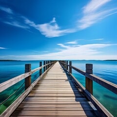 Obraz premium wooden bridge over the sea