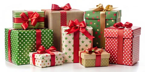 Festive Christmas gift boxes with a variety of designs and personalization options , holiday, Christmas, festive
