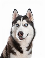 Obraz premium シベリアン・ハスキーのポートレート（Siberian Husky portrait on white background） 