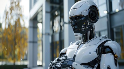 Fototapeta premium An advanced AI research center with innovative robotics and pioneering technologies