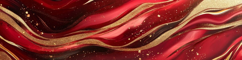 Abstract background with red and gold marble texture