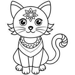 Cat mandalas Coloring page | Animals Mandala Coloring page for kids and Adults