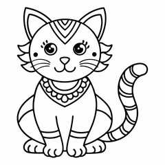 Cat mandalas Coloring page | Animals Mandala Coloring page for kids and Adults