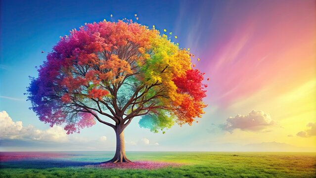 Rainbow Painted Tree Images – Browse 52,939 Stock Photos, Vectors