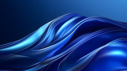 Blue Background 3D Glass Curves Gradient Minimalist Design Abstract Shapes Speed Technology High Details Quality