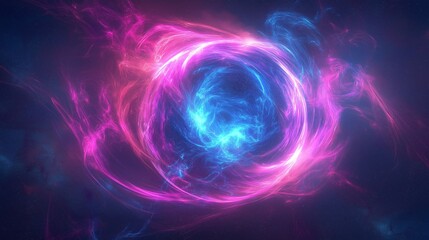 Fototapeta premium Glowing Neon Energy Sphere in Deep Space.