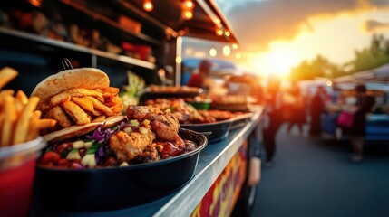 Food truck rallies, vibrant variety, culinary excitement, dynamic events