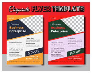 Corporate Flyer Design Template in A4. Can be adapt to Brochure,Corporate Presentation, Portfolio, Flyer, infographic, layout modern with blue color size