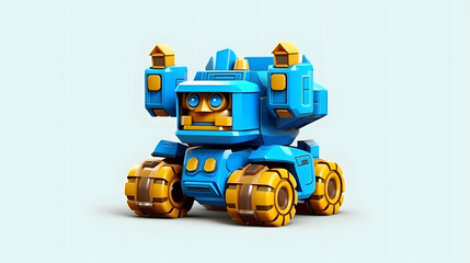 Fototapeta premium City Car robot toy 3d