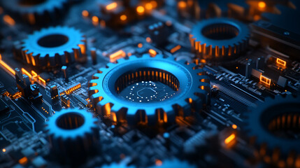 Gears on Circuit Board.