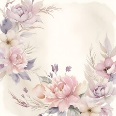 Elegant Floral Watercolor Background, created with generative AI technology
