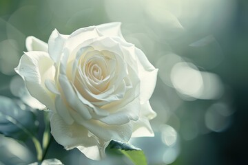 Gorgeous white rose bloom
