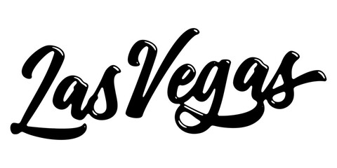 Las Vegas city name written in street art-style liquid brush script lettering © HTGanzo