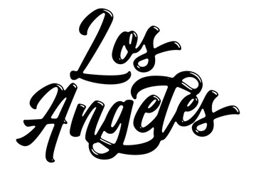 Los Angeles city name written in street art-style liquid brush script lettering