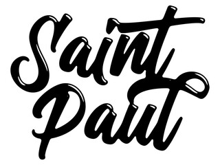 Fototapeta premium Saint Paul city name written in street art-style liquid brush script lettering