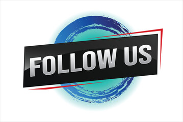 Follow us word text concept icon logo sign symbol vector note memo 3d best big sale style for use landing page, template, note, web, mobile app, poster, banner, flyer, speak, gift card, coupon

