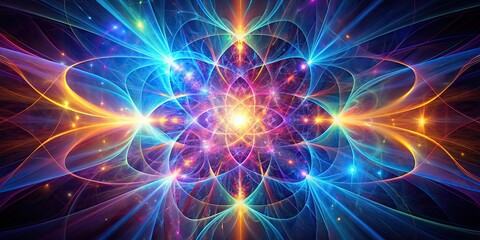 Crazy mystical coloured light effects showcasing abstract light lines and fractal shapes , abstract, light, bright