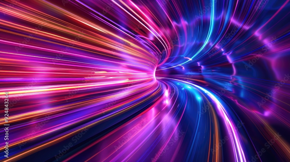 Poster abstract background with colorful light streaks and speed lines, dynamic and vibrant visual effect
