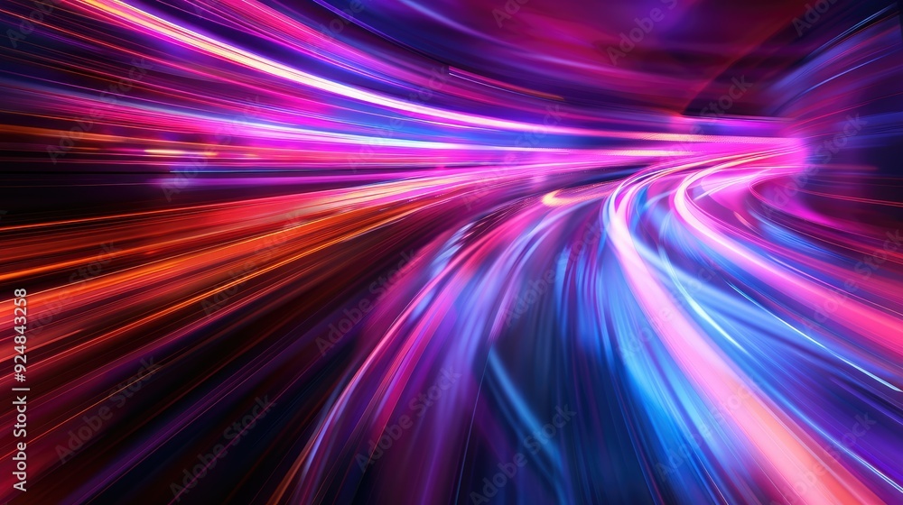Poster abstract background with colorful light streaks and speed lines, dynamic and vibrant visual effect