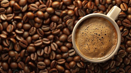 Fototapeta premium Coffee Cup with Beans Background