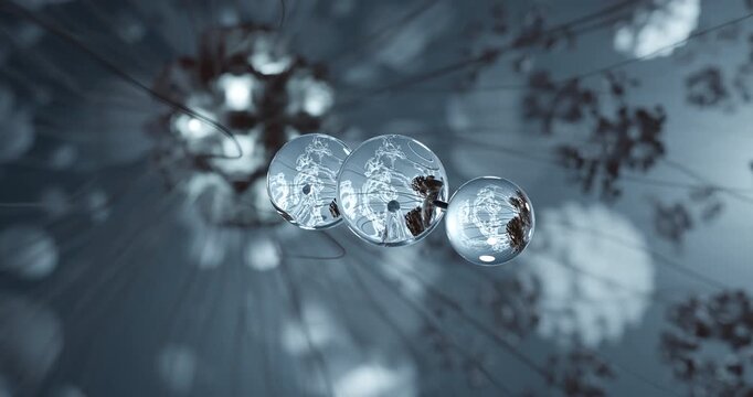 Iron(III) oxide rotating 3d molecule, molecular structure of ferric oxide, seamless video