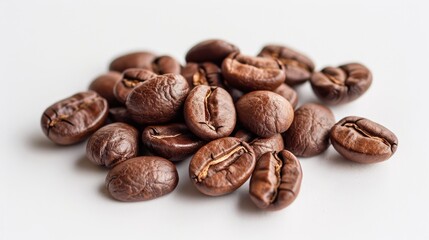 Naklejka premium Coffee beans photographed in a studio