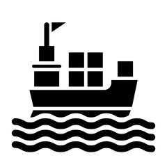 Obraz premium Cargo Ship glyph icon