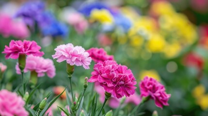 Fototapeta premium Colorful Dianthus flower in a garden
