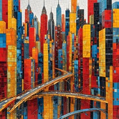 Obraz premium skyline full color illustration