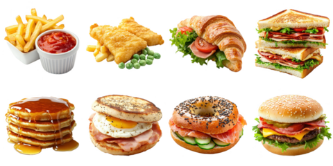 Fastfood isolated 3d mockup without background using for all purpose.